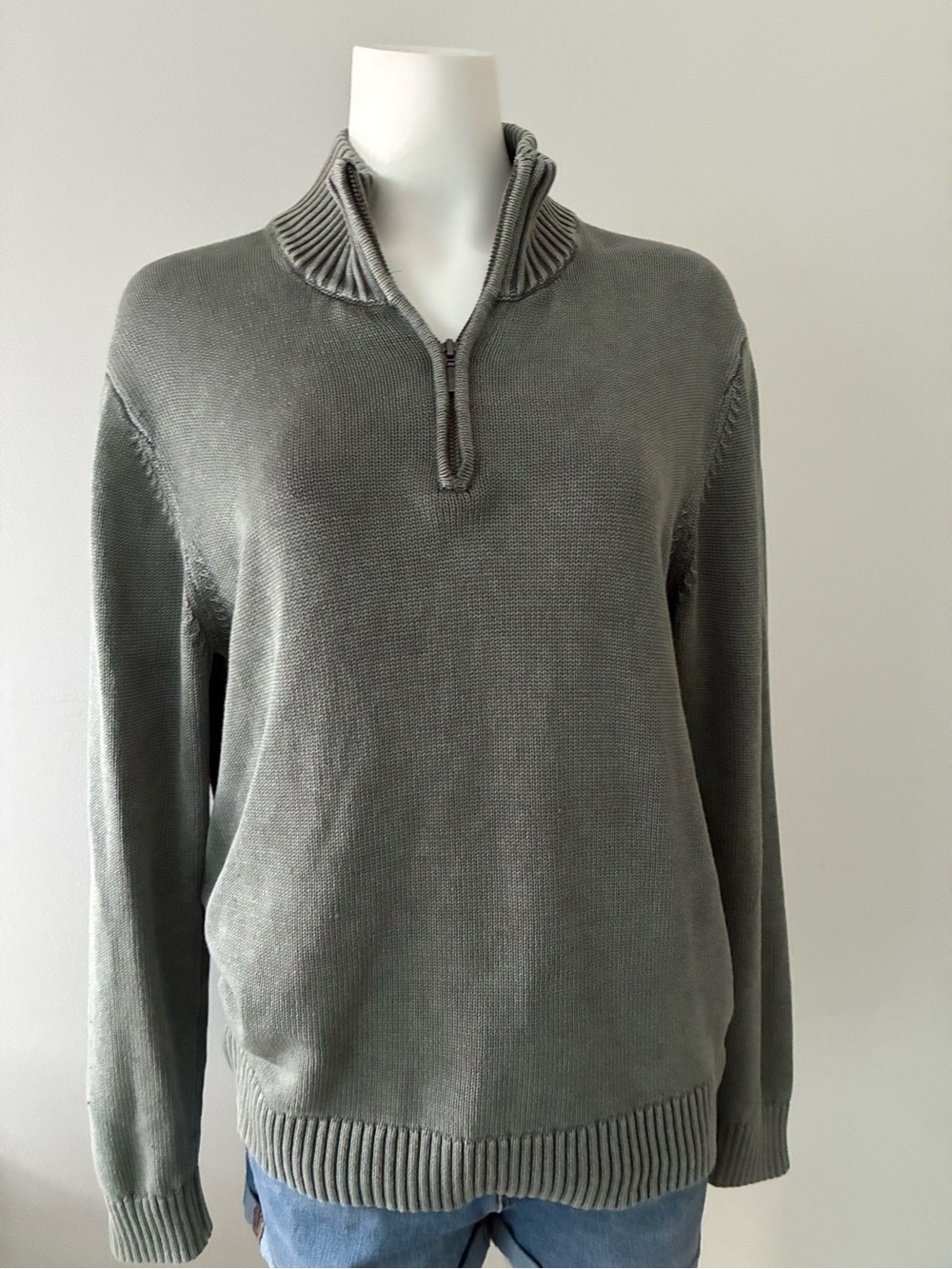 Goodthreads Olive Green Quarter-Zip Sweater